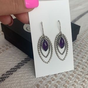 Opulenza Sterling silver amethyst drop earrings